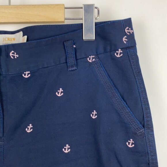 NWT J.Crew 10 Bermuda Chino Shorts Navy Pink Anchors - Picture 5 of 13